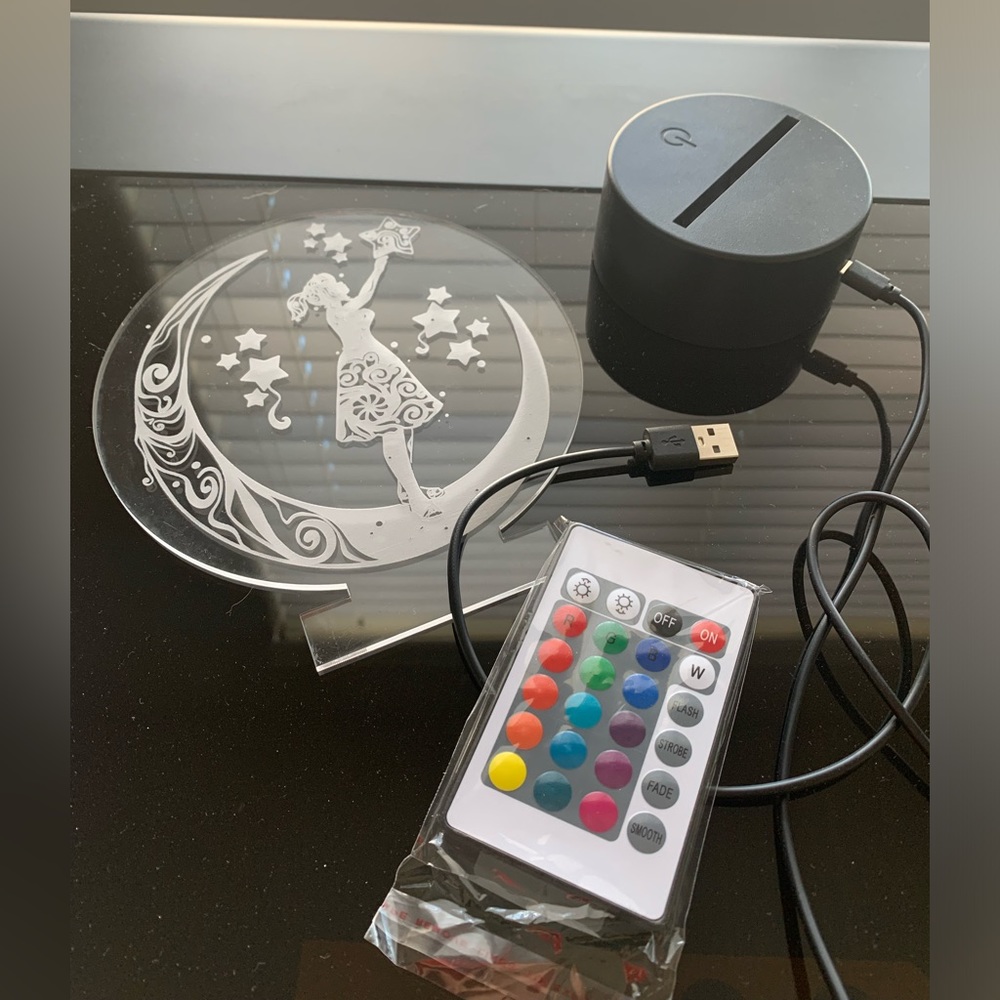 Nightlight (multi-color) USB or battery operated. Reaching for the stars